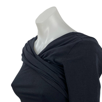 Abercrombie & Fitch Womens Black Draped Ruched Off Shoulder Shirt Blouse Top XS