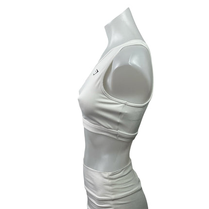 Gymshark White One-shoulder Sleeveless ActiveWorkout Sports Bra Crop Tank Top S