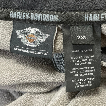 Harley Davidson Men's Gray Long Sleeve Quarter-Zip Fleece Pullover Sweater 2XL