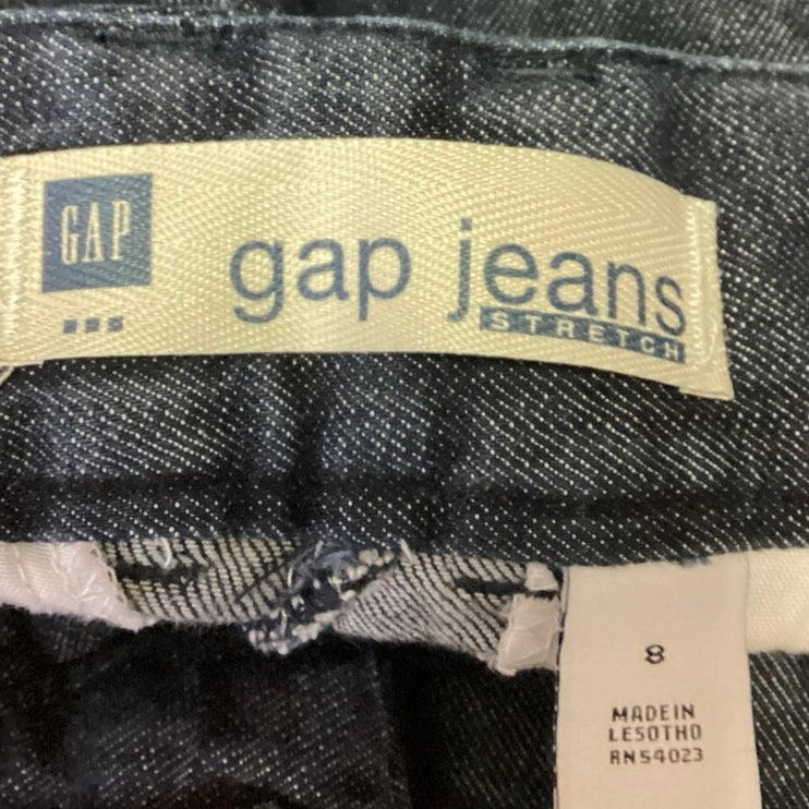 Gap Jeans Women's Blue Stretch Flared Boot Cut Medium Wash Cuffed Ankle Denim 8