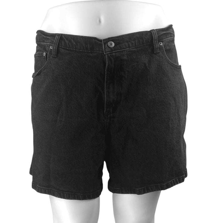 Abercrombie & Fitch The 7" Dad Womens' Black High Rise Denim Jean Shorts Size 36