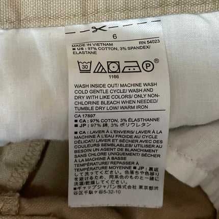 Banana Republic Women's Tan Mid Rise Button Chino Casual Mini Shorts Size 6