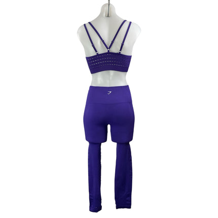 Gymshark Women's Purple Activewear Athletic Sports Bra & Legging Pants Sets Sz S