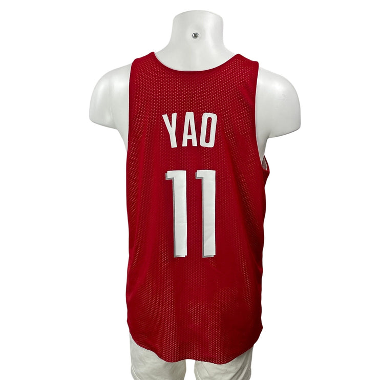 Mitchelle & Ness Men's Red Houston Rocket Yao Ming 11 Basketball Jersey Top Sz L