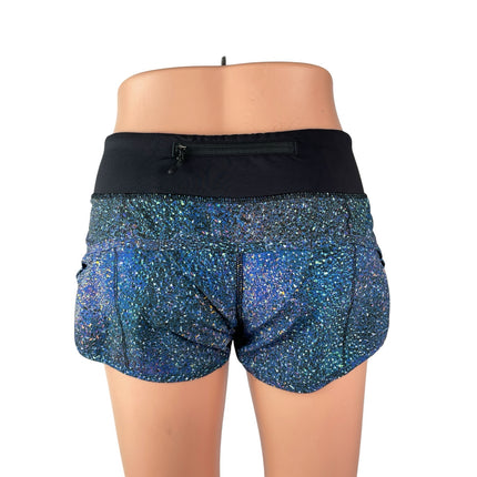 Lululemon Speed Strive Multi Black Yoga Gym Athletic Activewear Running Shorts 2