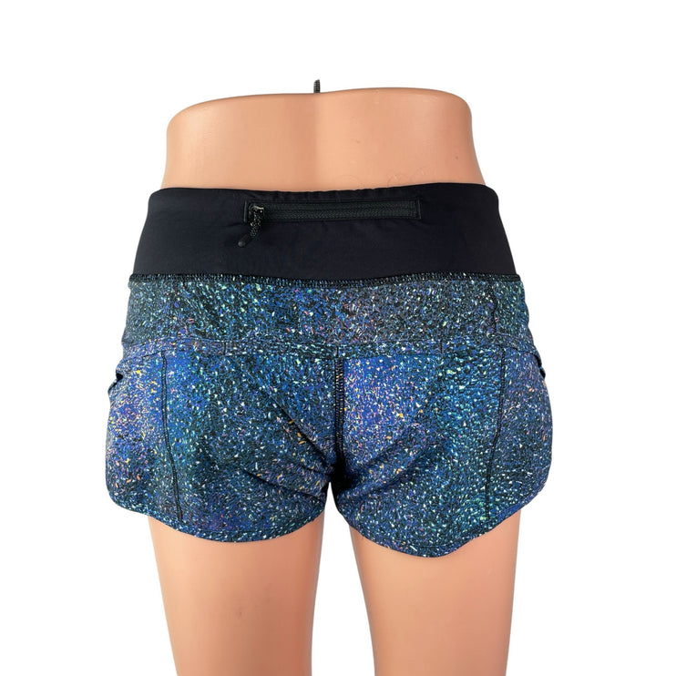 Lululemon Speed Strive Multi Black Yoga Gym Athletic Activewear Running Shorts 2