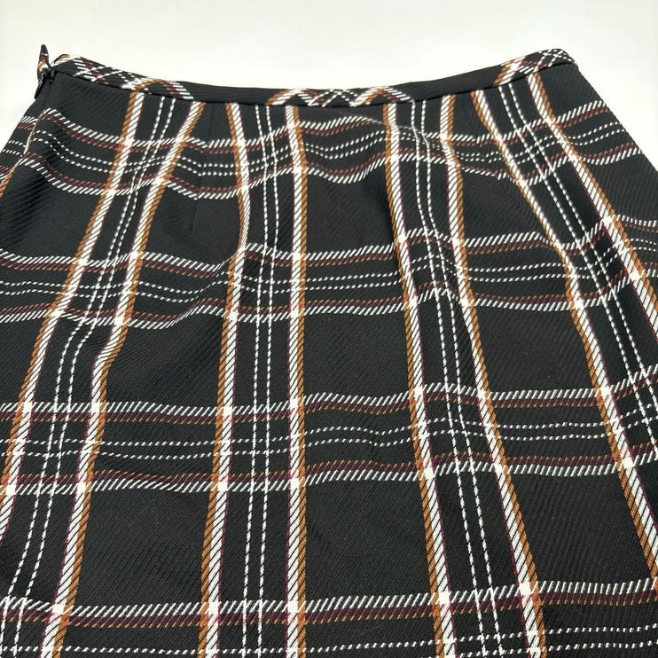 Banana Republic Black Multi Plaid High Waisted Lined A Line Mini Skirt Size 0