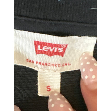 Levi's Women's Black Logo Spellout Graphic Long Sleeve Sweater Sweatshirt Top S