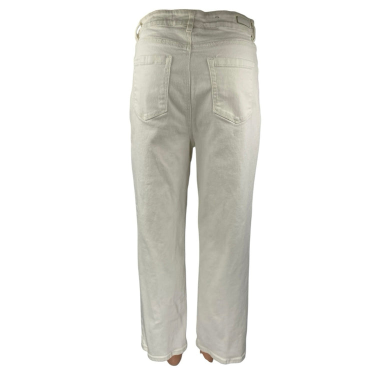Blank NYC The Baxter Womens White Ribcage Straight Leg Denim Jeans Pants Size 29