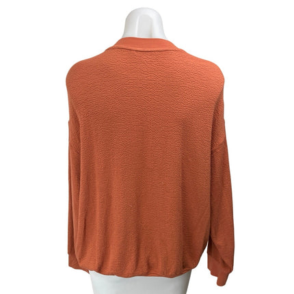 RicherPoorer Copper Brown Crew Neck Long Sleeve Pullover Sweater Top Size M