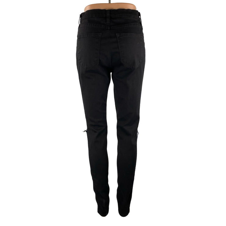 Vibrant M.I.U Women's Black High Waisted Distressed Skinny Denim Jeans Size 30