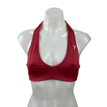 Gymshark Everyday Seamless Red Halter S Yoga Activewear Sports Bra Crop Top Sz S