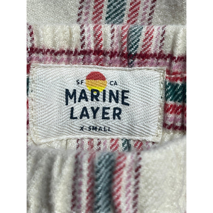 Marine Layer Plaid Check High Rise Straight Sleepwear Pajama Trousers Pants XS