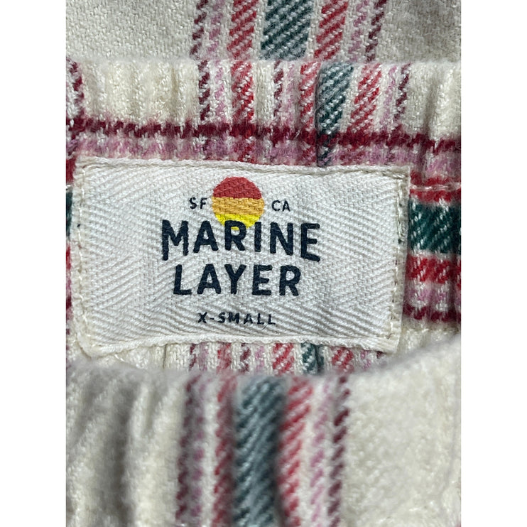 Marine Layer Plaid Check High Rise Straight Sleepwear Pajama Trousers Pants XS