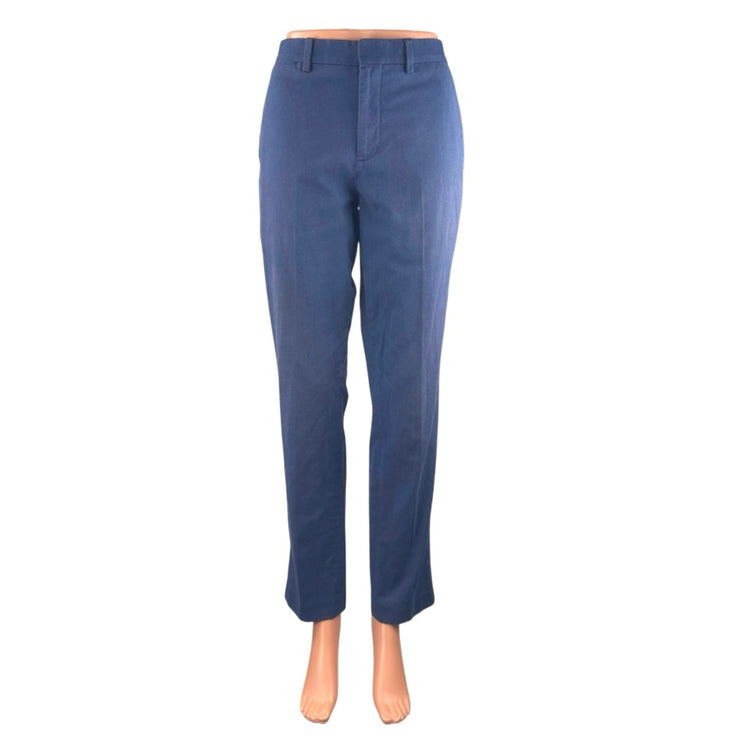 Express Women's Navy Blue Slim Fit Straight High Rise Trousers Pants Size 30x32