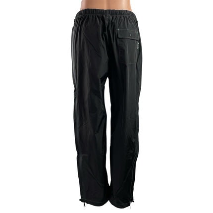 Studio Fy7 Womens Black Elastic High Waist Windbreaker Activewear Jogger Pants S