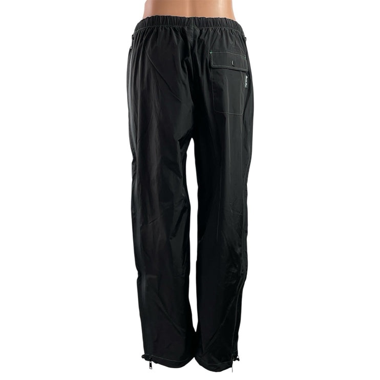 Studio Fy7 Womens Black Elastic High Waist Windbreaker Activewear Jogger Pants S