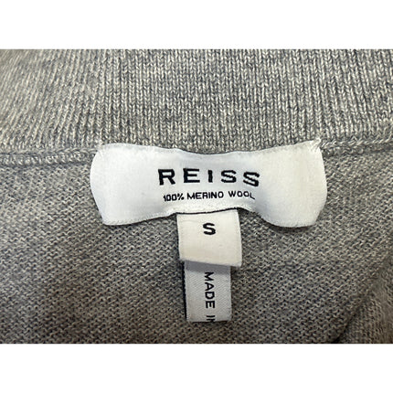 Reiss Men's Gray Merino Wool 1/4 Zip Long Sleeve Pullover Sweater Top Size S