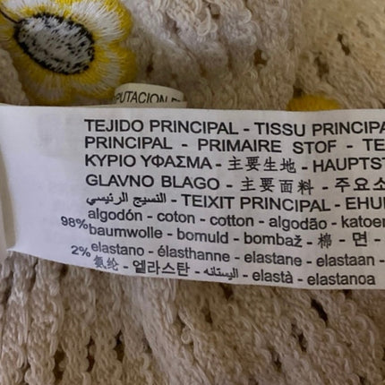 Zara Yellow Floral Crochet Knit Sunflower Sleeveless Camisole Tank Crop Top L