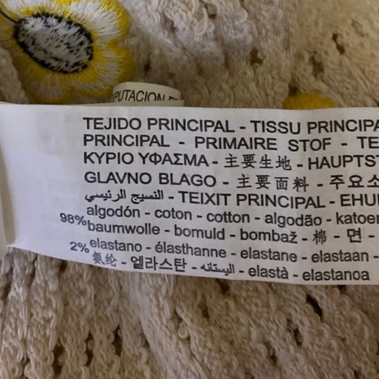 Zara Yellow Floral Crochet Knit Sunflower Sleeveless Camisole Tank Crop Top L