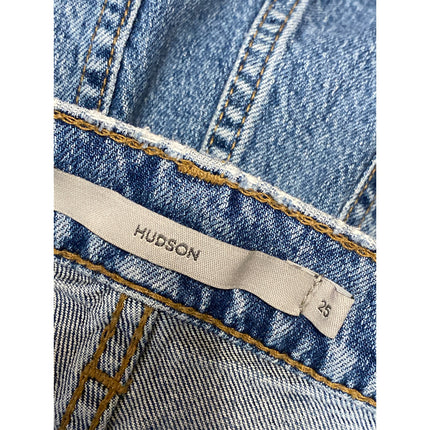 Hudson Women's Blue High Rise Raw Hem Flared Bootcut Denim Jeans Pants Size 25
