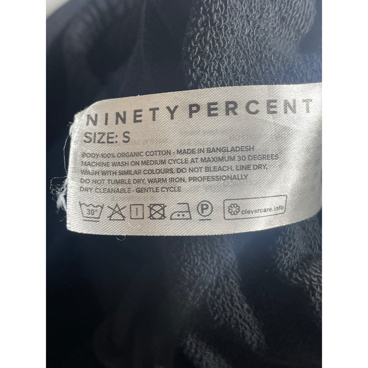 Ninety Percent Women's Black High Rise Tapered Joggers Trousers Sweat Pants Sz S