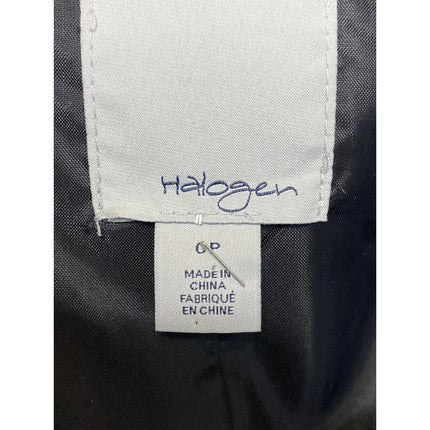 Halogen Women's Notched Collar Long Sleeve Single Breasted Blazer Coat Jacket 0P