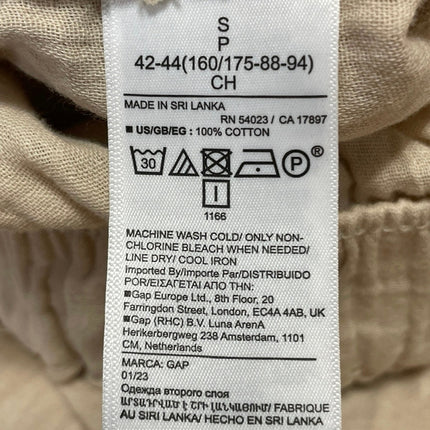 GAP Women's Beige Pleated High Waisted Palazzo Wide Leg Baggy Trousers Pants S