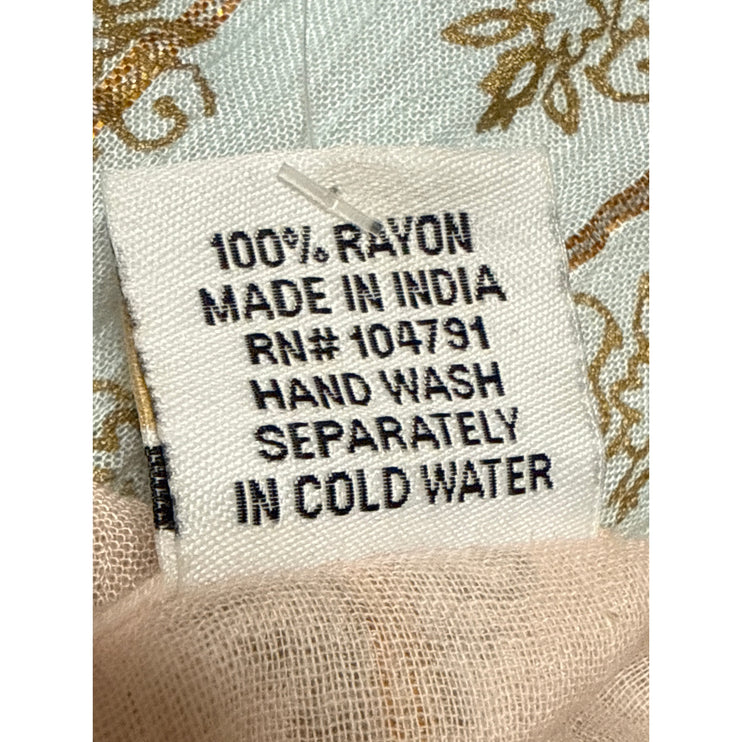 NEW Ananta Blue Long Sleeve Metallic Tapestry Colorblock A Line Maxi Dress L/XL