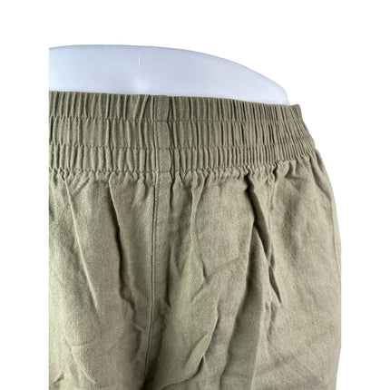 NEW Old Navy Women's Green Linen High Waisted Casual Lounge Summer Shorts Sz XL