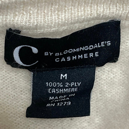 C By Bloomingdale Women's Yellow 100% Cashmere Crew Neck Sweater Top Size M