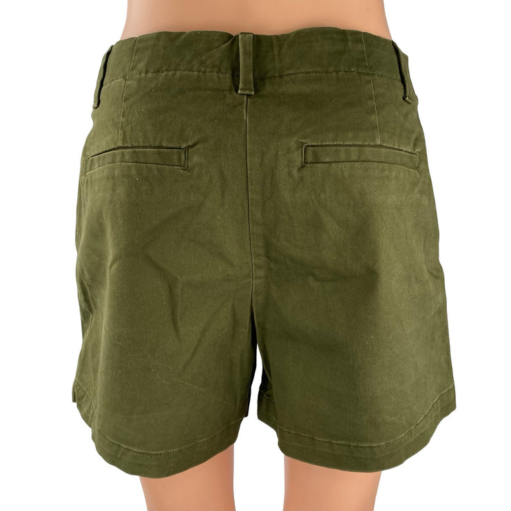 Banana Republic Authentic Chino Women's Green High Rise Casual Mini Shorts 4