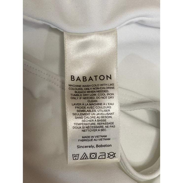 Aritzia Babaton Contour Women's White Long Sleeve Tee T-shirt Bodysuit Top Sz L