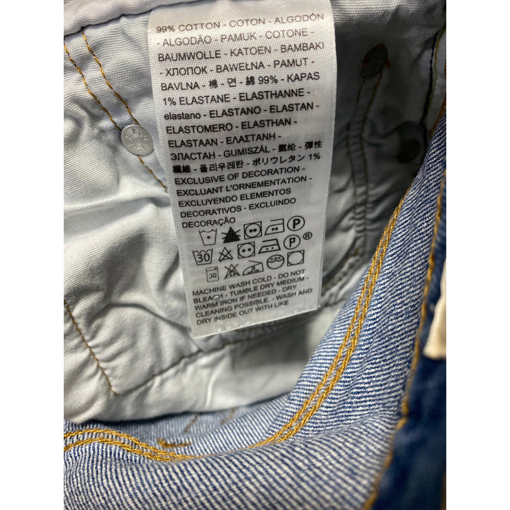 Levi's Premium Women's Blue Dark Wash Distressed Cutoff Denim Jean Shorts Size M