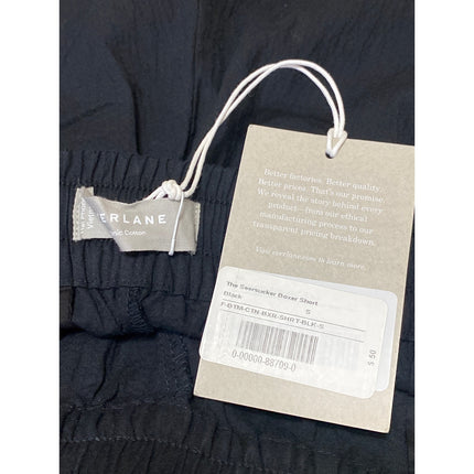 NEW Everlane The Seersucker Women's Black High Waisted Boxer Athletic Shorts S