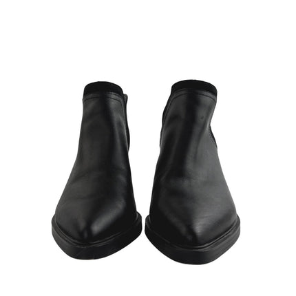 Vince Camuto Riggie Womens Black Leather Block Heel Pointed Toe Boots Bootie 7.5