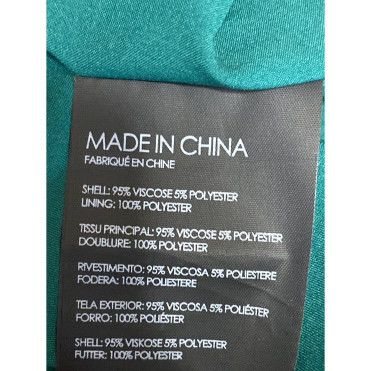 Club Monaco Green Sleeveless Swiss Dot Ruffle Asymmetric Midi A Line Dress Sz 2