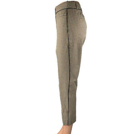 Banana Republic Sloan Women's Tan Plaid High Rise Tapered Trousers Pants Size 6