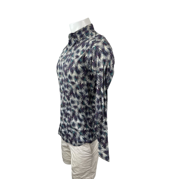 Ted Baker Men's Multicolor Leaf Casual Long Sleeve Button Down Shirt Top Size M