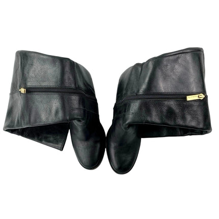 Louise Et Cie Navaria Women's Black Calf Leather Block Heel Knee High Boots Sz 7