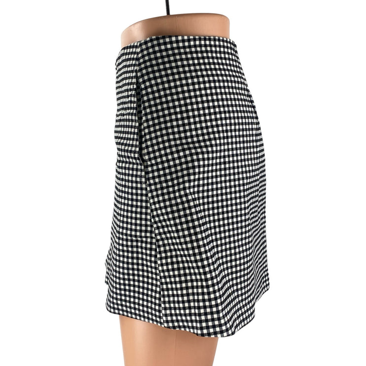 Urban Outfitters Womens Gingham Plaid Check High Rise Mini Flare A-Line Skirt S