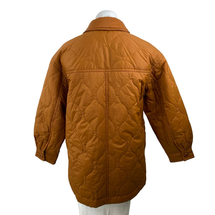 Madewell Airpuff Women's Brown Quilted Puffer Button Up Shacket Shirt Jacket XS