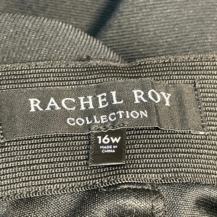 Rachel Roy Women's Black High Waisted Straight Ankle Trousers Pants Size 16