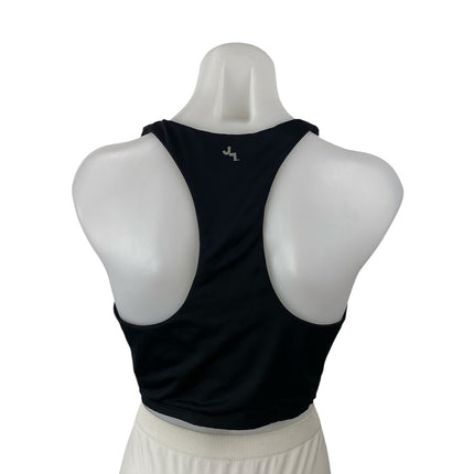 Joy Lab Women's Black Zip Racerback Yoga Running Workout Athletic Crop Top Sz L