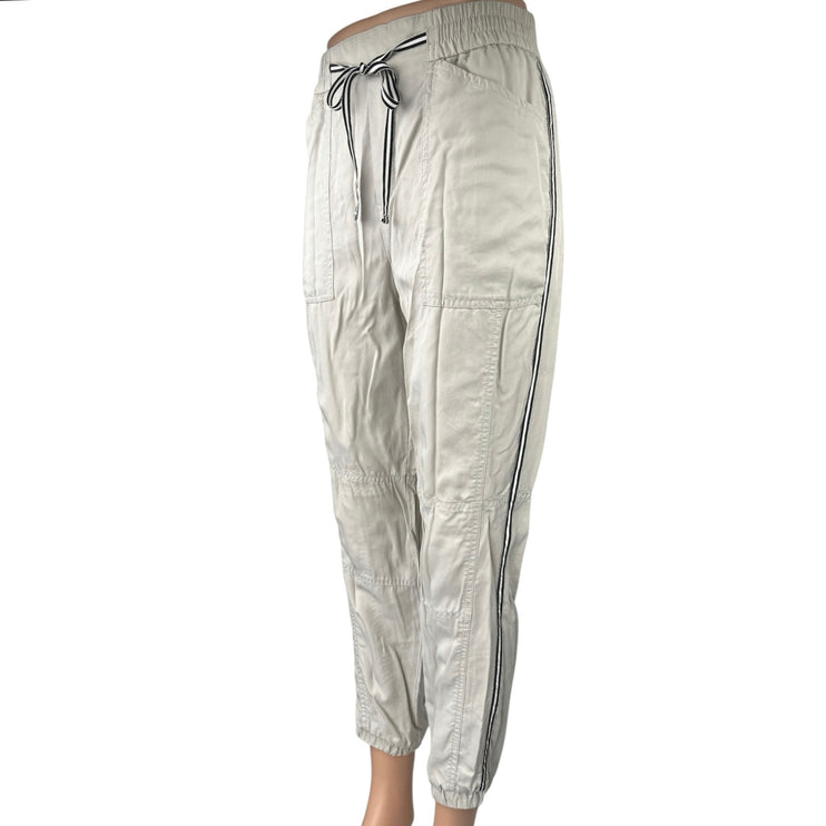 Banana Republic White Elastic Waist Windbreaker Parachute Jogger Sweat Pants S