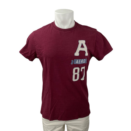 Aeropostale Men's Red Aero 87 Short Sleeve Crew Neck T Shirt Tee Top Size M
