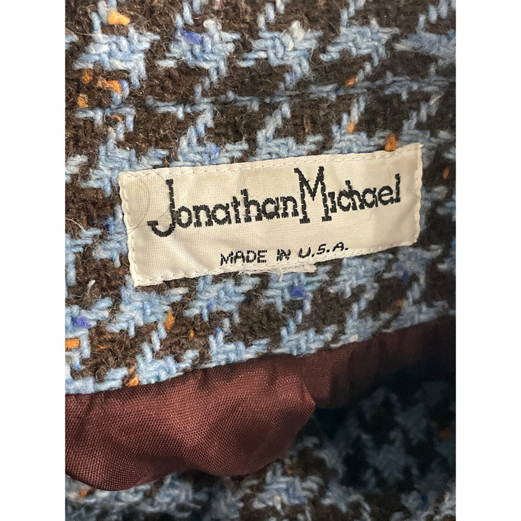 Jonathan Michael Women's Wool Houndstooth Double Breasted Pea Coat Jacket Sz M