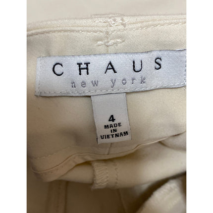 Chaus Women's White Mid Rise Straight Ankle Curve Trousers Casual Pants Size 4