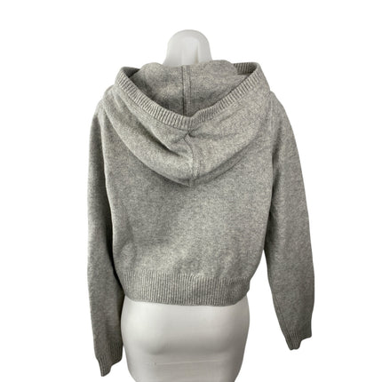 Gap Women's Gray Long Sleeve Knit Full Zip Hoodie Hooded Sweater Top Size M
