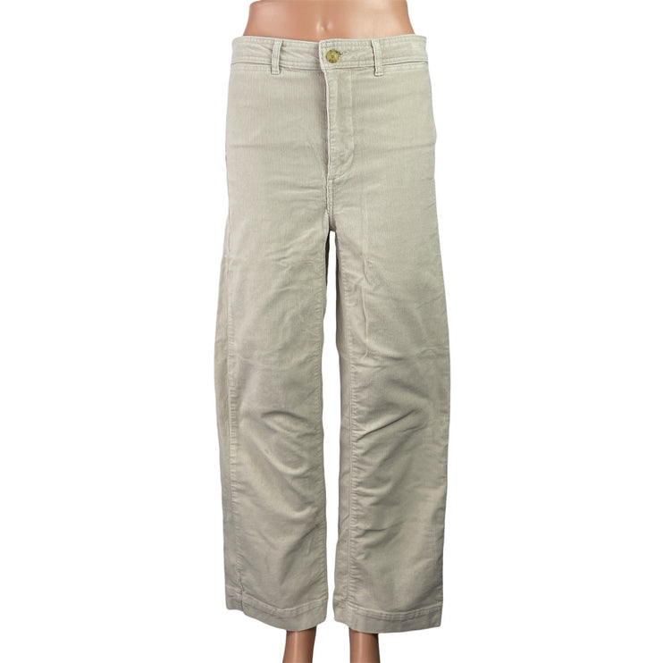 Everlane The Corduroy Women's Cream High Waisted Baggy Wide Leg Pants Size 2